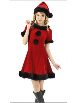 Adorable Black Hemline Christmas Costume