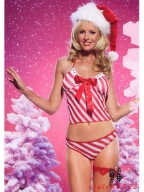Diagonal Stripe Bow Costume Set