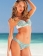 Blue Strapless Ethnic Print Bikini