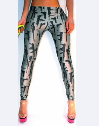 Vogue Gun Print Leggings