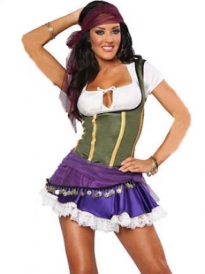 Purple Fashion Gypsy Sexy Costume