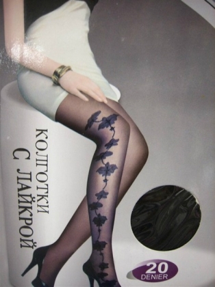 Transparent Floral Pantyhose