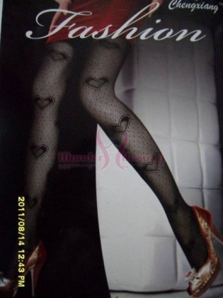 Heart Print Pantyhose