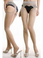 Lace Crothless Pantyhose
