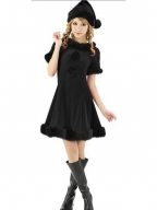 Adorable Black Hemline Christmas Costume