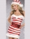 Strapless Stripe Candy Christmas Costume