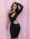Black One-shoulder Cutout Bodycon Dress