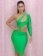 Green One-shoulder Cutout Bodycon Dress