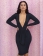 Black Long Sleeve Midi Dress