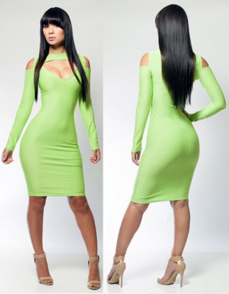 Light Green Bodycon Bandage Dress