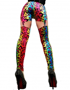 Corlorful Leopard Cut-out Leggings