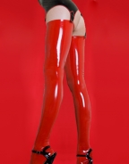 Gloosy Red Vinyl Stockings