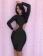 Purple Backless Bodycon Dress Black