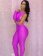 Cut-out One Shoulder Jumpsuit Purple