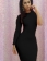 Cut-out One Shoulder Dress Black