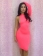 Cut-out One Shoulder Dress Rose