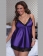 Purple Satin Lace Babydoll Set