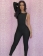 Cut-out One Shoulder Jumpsuit Black