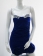 Floral Pearls Neckline Dress Blue