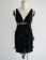 Elegant Black Rhinestone Ruffle Dress