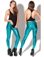 Blue Bright Super Elastic Mermaid Legging