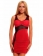 Red And Mesh Crinkly Casual Mini Dress