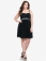Black Chiffon Midi Dress with Belt