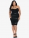 Black Strapless Woman Bodycon Dress