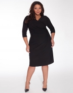 Tie Waist Black Sexy Plus Size Dress