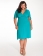 Coral Ruched Kimono Sleeve Retro Plus Size Midi Dress Blue