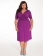 Coral Ruched Kimono Sleeve Retro Plus Size Summer Dress