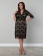Short Sleeves Sexy V-neck Black Lace Plus Size Dress