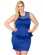 New Arrival OL Style Plus Size Peplum Dress