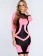 Contrast Color Mesh Accent Half Sleeve Bodycon Dress