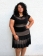 Lace Farbic Joint Short Sleeves Sexy Plus Size Dress