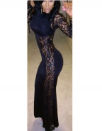 Black White Allure Mermaid Bodycon Evening Gown