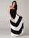 Strapless Colorful With Blue Slash Long Dress