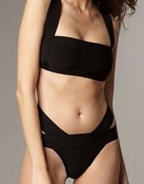 Black Cut-out Push up Halter