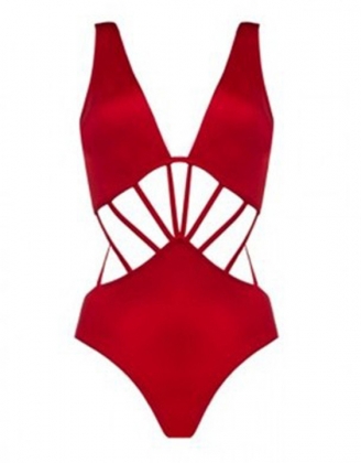 Deep V-low Spider-man Swimwear Red