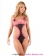 Pink Triangle And Open Cup Lace Edge Women Teddy Lingerie