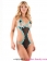 Light Blue Triangle And Open Cup Lace Edge Teddy Lingerie