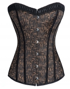 Geometric Pattern Steampunk Overbust Corset