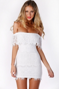 Strapless Lace Prom Mini Dress