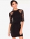 Half-Sleeve Lace Applique Halter Sexy Dress