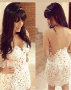 Cute Girl Lace Applique Pencil Dress
