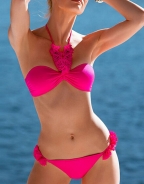 Cockscomb Pink Halter Charming Bikini