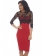 Bardot Design Sheer Lace Sleeve Midi Dress