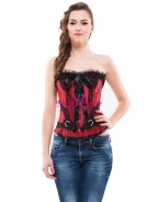 Cute Girl Satin Outfit Overbust Corset