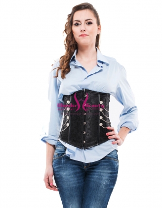 Black Brocade Underbust Corset