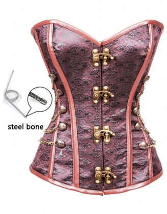 Brocade Steel Boned Steampunk Corset